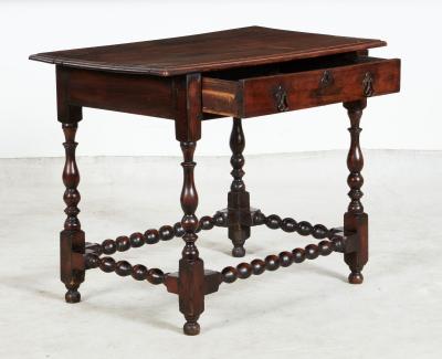 William and Mary Walnut Bobbin Stretcher Table