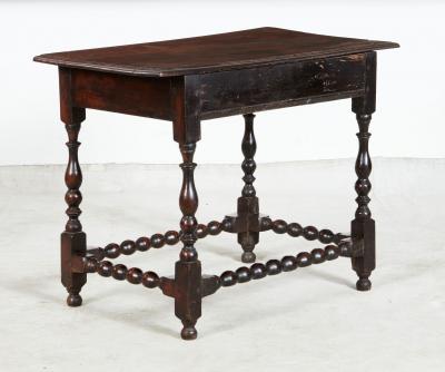 William and Mary Walnut Bobbin Stretcher Table