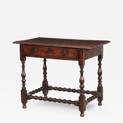 William and Mary Walnut Bobbin Stretcher Table