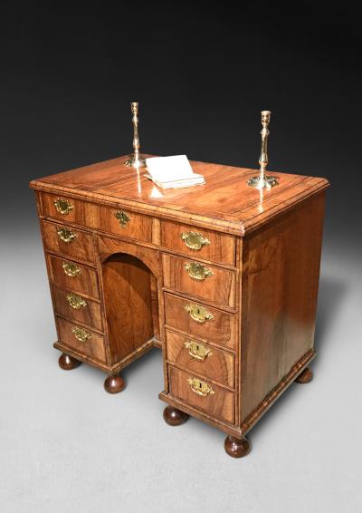 William and Mary Walnut Kneehole Desk