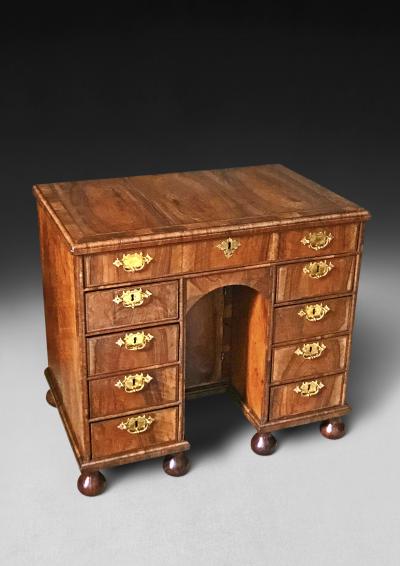 William and Mary Walnut Kneehole Desk
