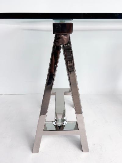 Williams Sonoma Williams Sonoma Home Mason Sawhorse Glass Top Table Writing Desk