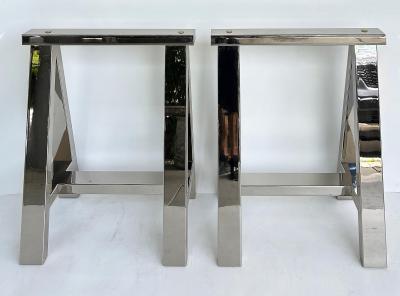 Williams Sonoma Williams Sonoma Home Mason Sawhorse Glass Top Table Writing Desk