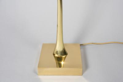 Willy Daro 1970s Polished bronze and quartz Floor lamp signed Willy Daro