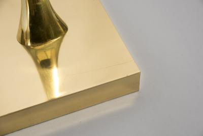 Willy Daro 1970s Polished bronze and quartz Floor lamp signed Willy Daro