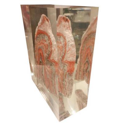Willy Daro A Large Scale Sculpture of a Piece of Agate Encased in Lucite