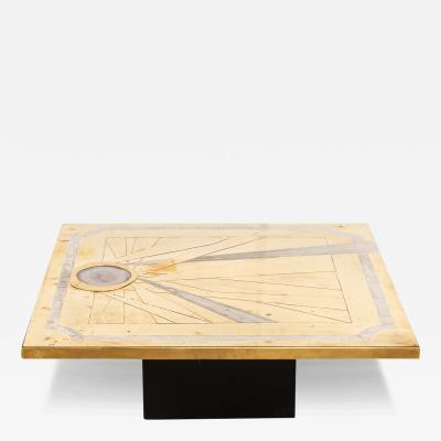 Willy Daro An Agate Brass Clad Coffee Table By Willy Daro Belgium c 1970