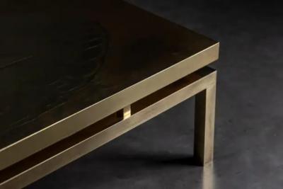 Willy Daro Brass Coffee Table by Willy Daro Belgium 1970s
