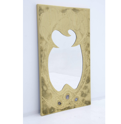 Willy Daro Etched brass mirror by Willy Daro 