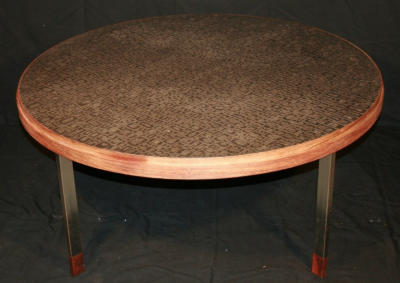Willy Daro Etched steel circular coffee table