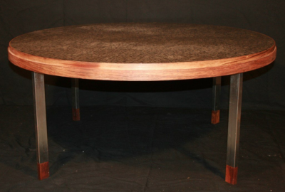 Willy Daro Etched steel circular coffee table