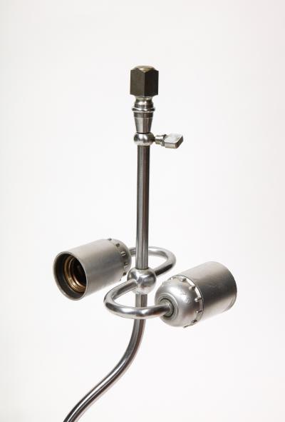 Willy Daro Nickel and Quartz table Lamp by Willy Daro Belgium c 1970