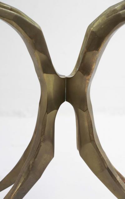 Willy Daro Pair of Mid Century Bronze Seahorse Side Tables by Willy Daro