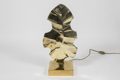 Willy Daro Pair of Sculptural polished bronze lamps by Willy DAro