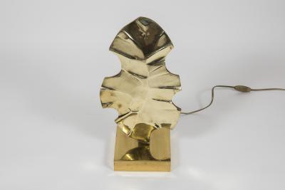 Willy Daro Pair of Sculptural polished bronze lamps by Willy DAro