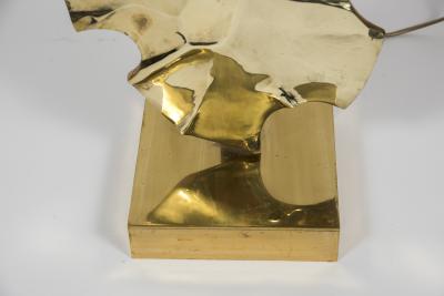 Willy Daro Pair of Sculptural polished bronze lamps by Willy DAro