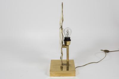 Willy Daro Pair of Sculptural polished bronze lamps by Willy DAro