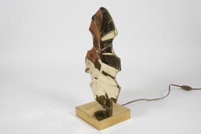 Willy Daro Pair of Sculptural polished bronze lamps by Willy DAro