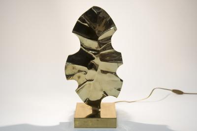 Willy Daro Pair of Sculptural polished bronze lamps by Willy DAro