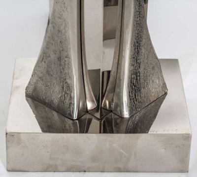Willy Daro Pair of Table Lamps in silver bronze by Willy Daro