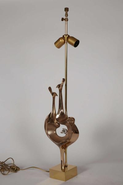 Willy Daro Pair of peacock table lamps