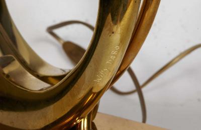 Willy Daro Pair of sculptural bronze lamps by Willy Daro