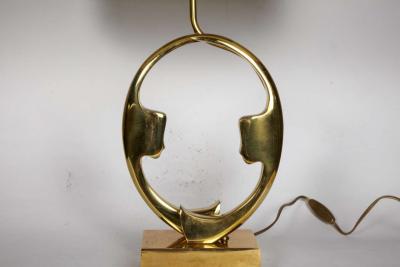 Willy Daro Pair of sculptural bronze lamps by Willy Daro