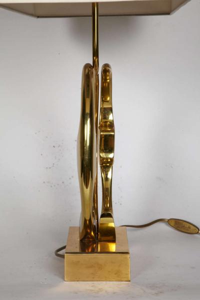 Willy Daro Pair of sculptural bronze lamps by Willy Daro
