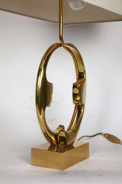Willy Daro Pair of sculptural bronze lamps by Willy Daro