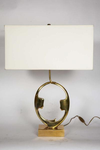 Willy Daro Pair of sculptural bronze lamps by Willy Daro