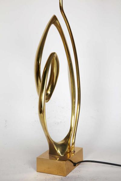 Willy Daro Pair of sculptural bronze lamps by Willy Daro