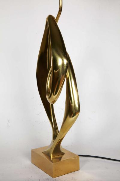 Willy Daro Pair of sculptural bronze lamps by Willy Daro