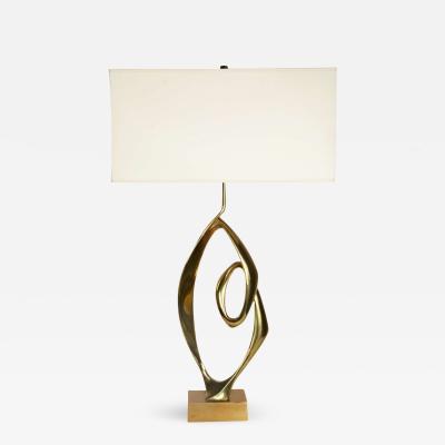 Willy Daro Pair of sculptural bronze lamps by Willy Daro