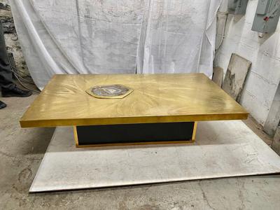 Willy Daro STUNNING BRASS ACID ETCHED COFFEE TABLE BY WILLY DARO