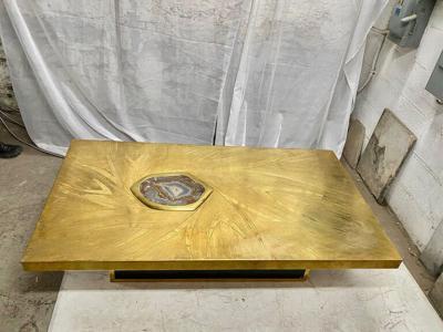 Willy Daro STUNNING BRASS ACID ETCHED COFFEE TABLE BY WILLY DARO