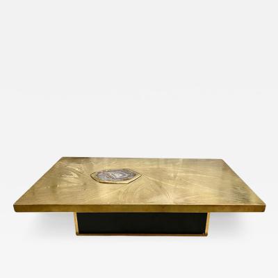 Willy Daro STUNNING BRASS ACID ETCHED COFFEE TABLE BY WILLY DARO