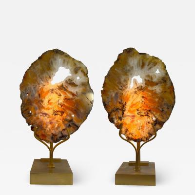 Willy Daro - Rock crystal and brass table lamp, Willy Daro 1970