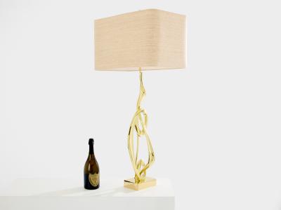 Willy Daro Willy Daro bronze sculpture table lamp 1970