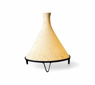 Willy Guhl Hour Glass shaped Planter in Fiber Cement with Iron Base Willy Guhl