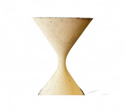 Willy Guhl Hour Glass shaped Planter in Fiber Cement with Iron Base Willy Guhl