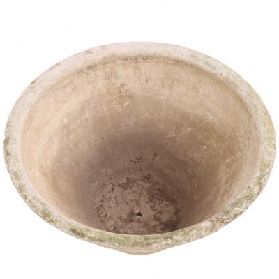 Willy Guhl Pair of Round Cast Stone Garden Urns Attributed to Willy Guhl C 1970