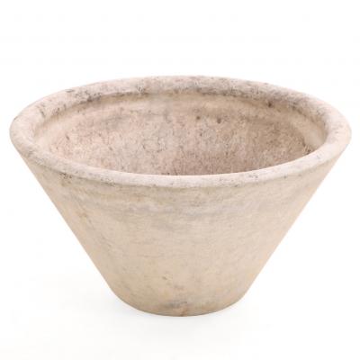 Willy Guhl Pair of Round Cast Stone Garden Urns Attributed to Willy Guhl C 1970