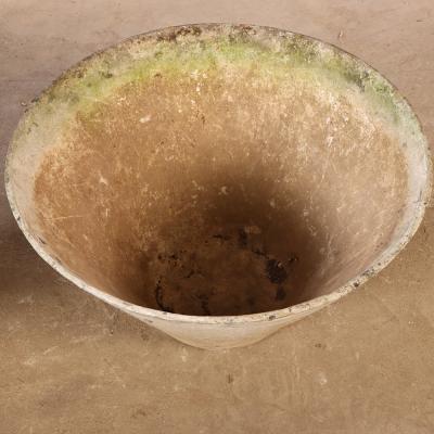 Willy Guhl Pair of Round Cast Stone Garden Urns Attributed to Willy Guhl C 1970