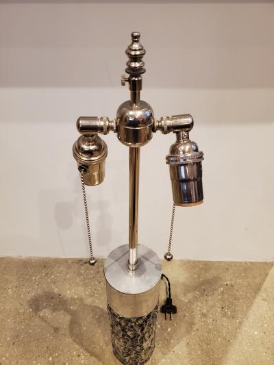 Willy Luyckx Brutalist Floral Impression Aluminum Table Lamp by Willy Luyckx Aluclair