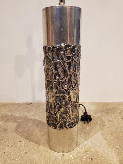 Willy Luyckx Brutalist Floral Impression Aluminum Table Lamp by Willy Luyckx Aluclair