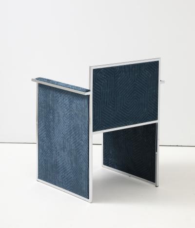 Willy Rizzo 1970s Streamline Chrome And Chenille Italian Dining Chairs Set Of 6