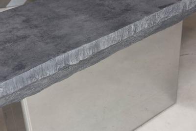 Willy Rizzo A Willy Rizzo Faux Slate and Polished Chrome Console Table