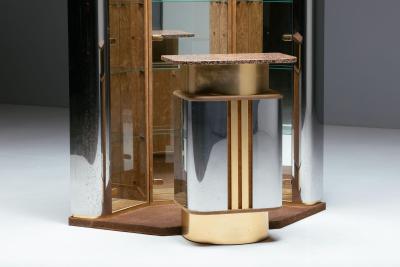 Willy Rizzo Bar corner cabinet by Willy Rizzo Italy 1970s