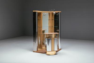 Willy Rizzo Bar corner cabinet by Willy Rizzo Italy 1970s