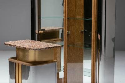 Willy Rizzo Bar corner cabinet by Willy Rizzo Italy 1970s